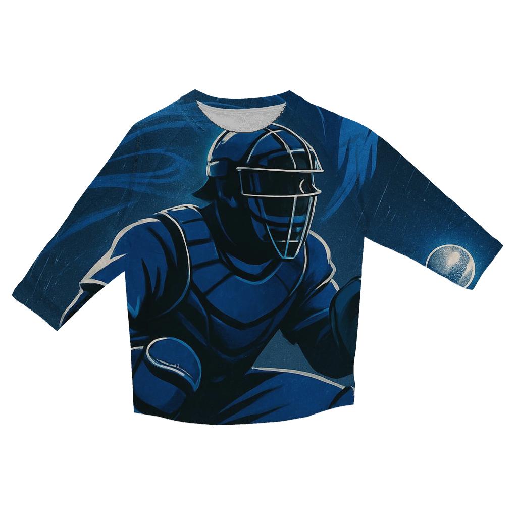 Catcher Focus In Blue Jays Stormlight stylish quarter sleeve tops