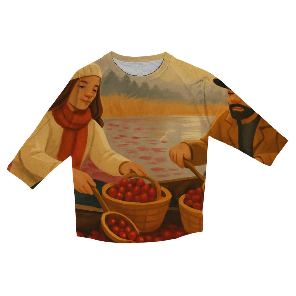 Cranberry Bog Canoe Gathering printed three quarter sleeve shirts