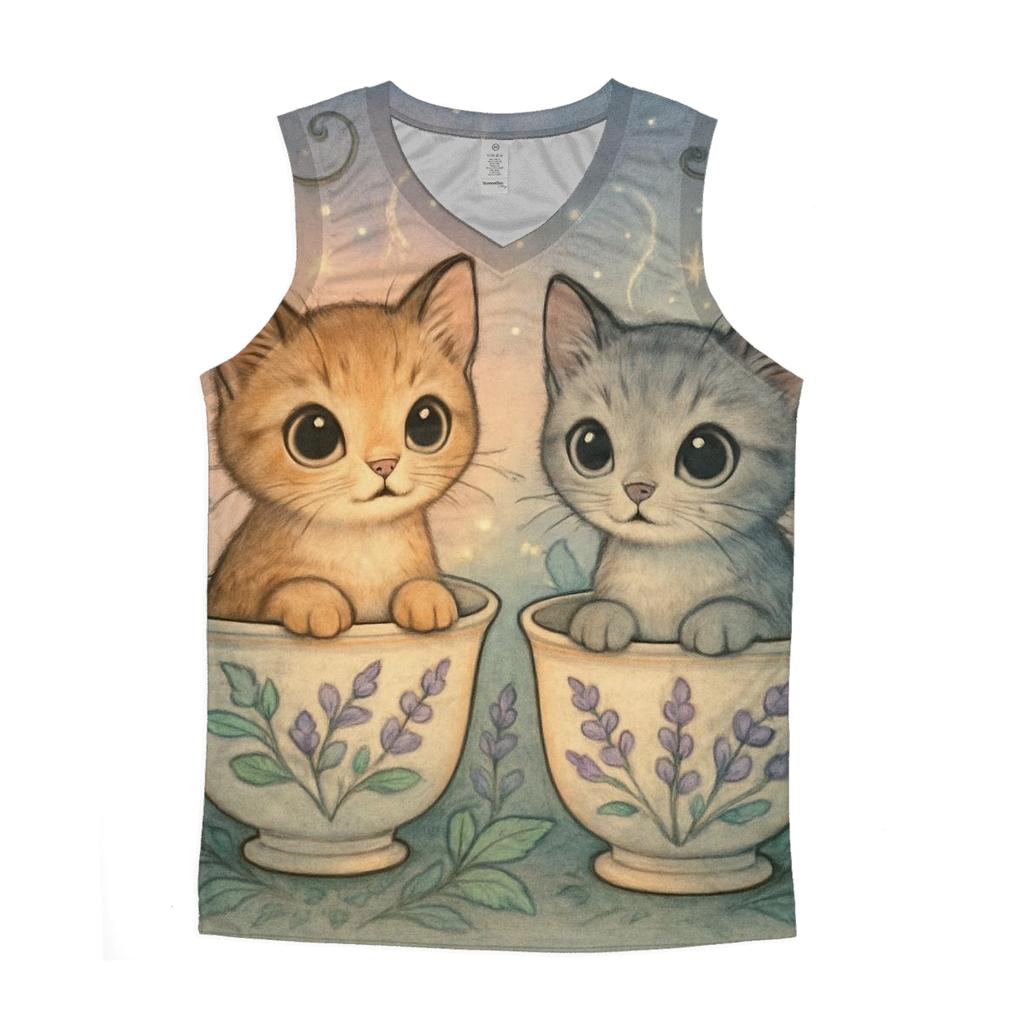 Teacup Garden Stargazer Cats sports performance tank tops