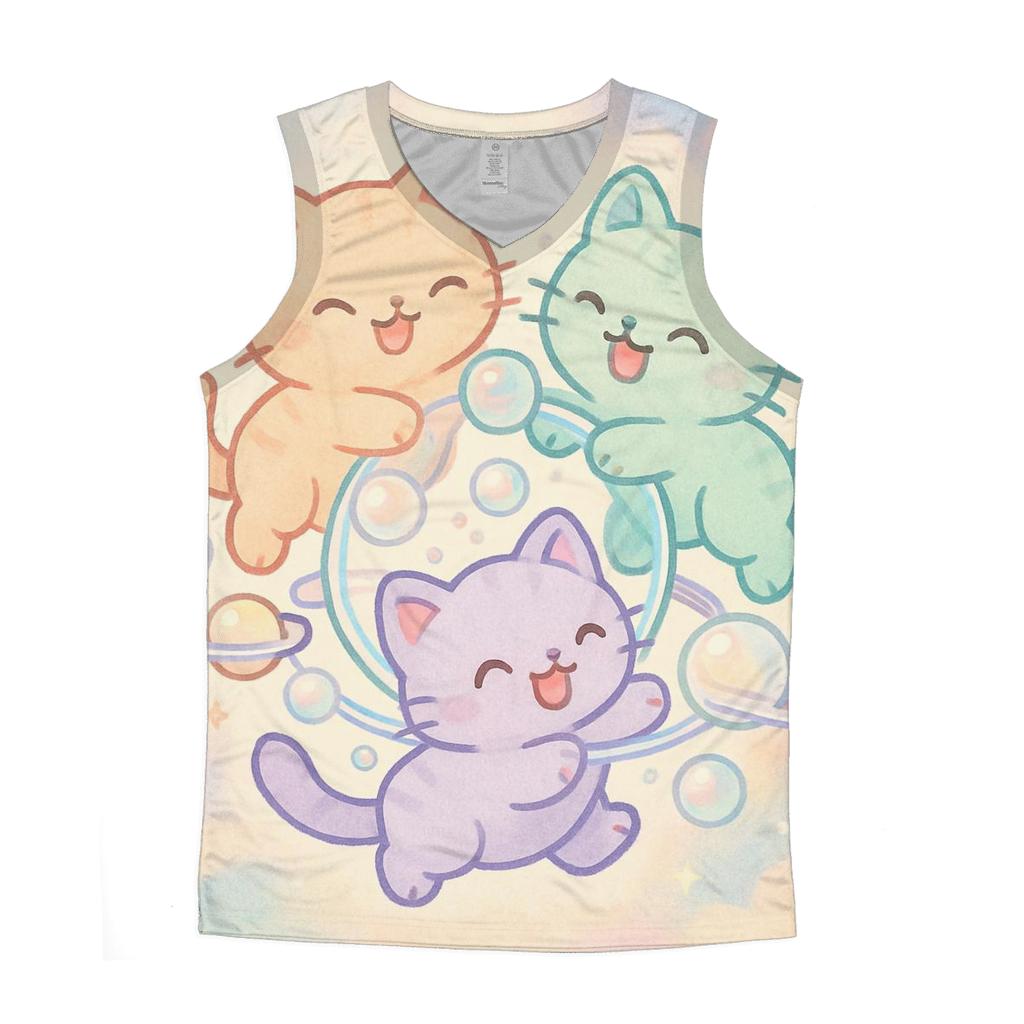 Bubble Planet Kitten Carousel sports performance tank tops