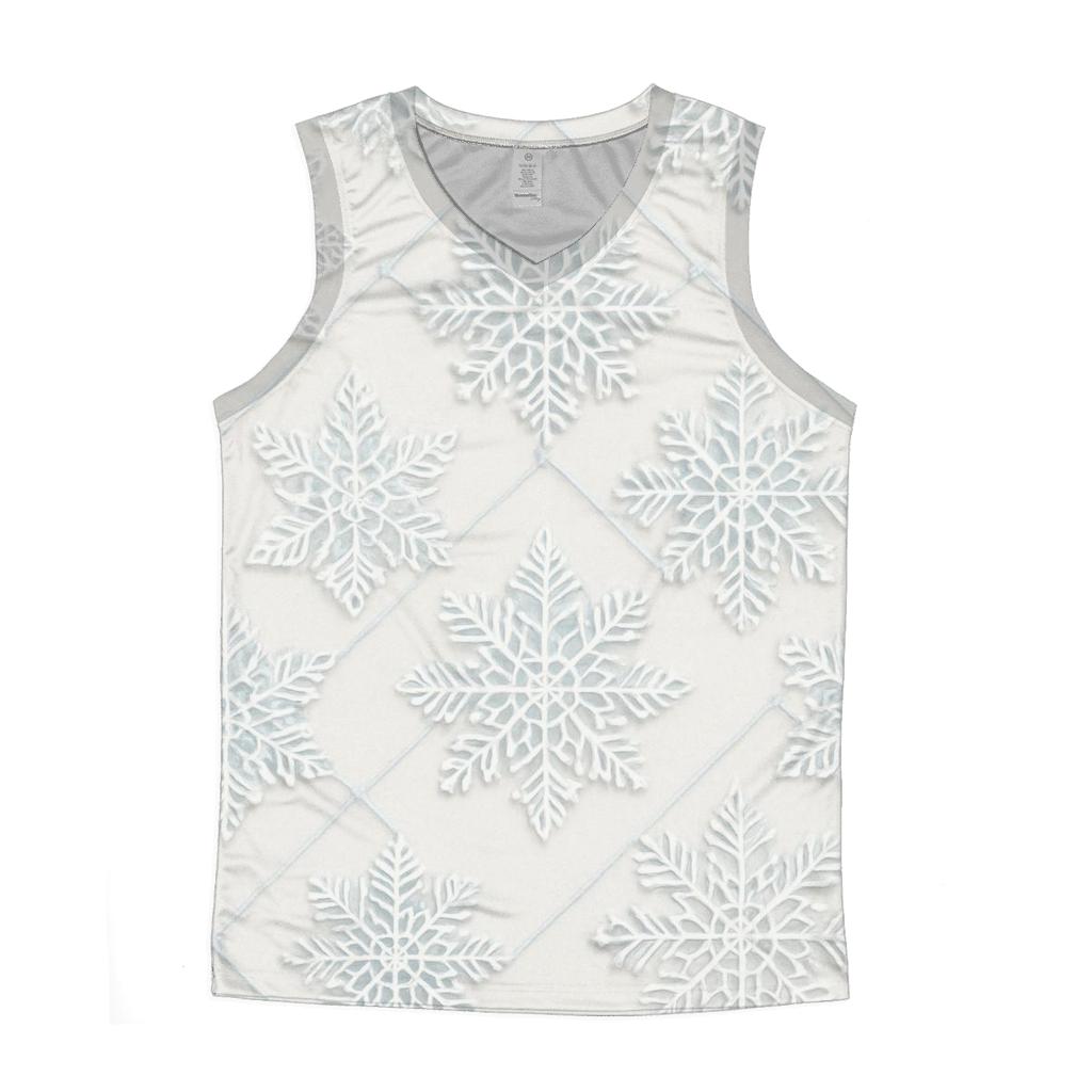 Snowflake Lace Lattice On Ivory Background personalized athletic tanks