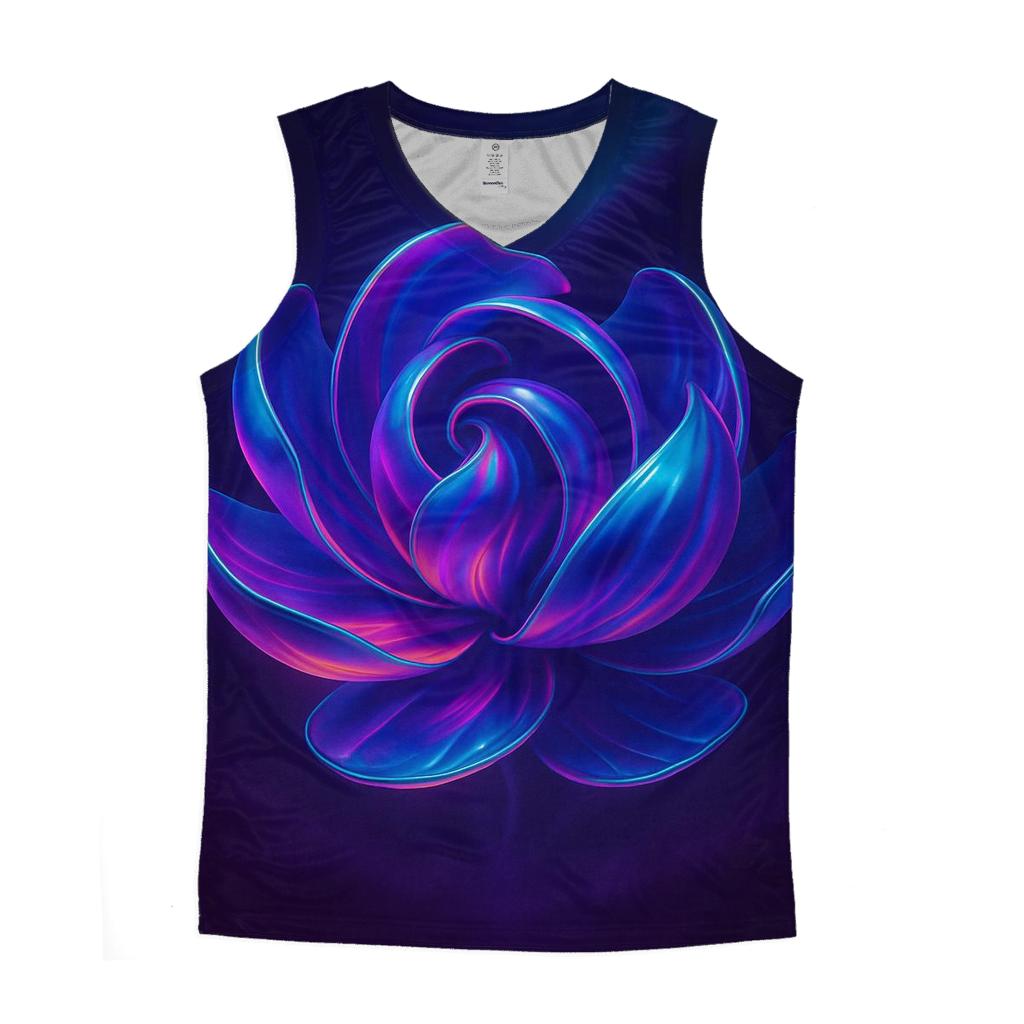Neon Aurora Marble Bloom sports performance tank tops