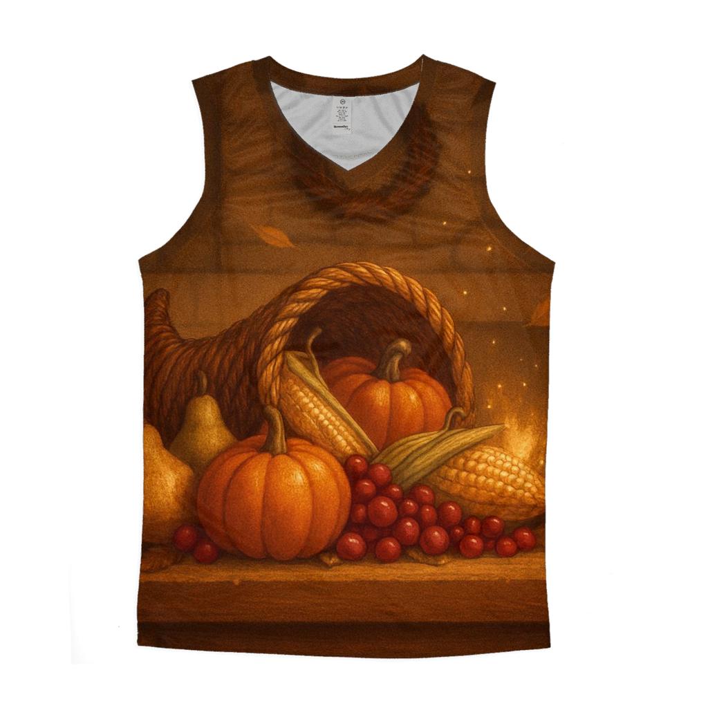 Candlelit Cornucopia Hearth personalized athletic tanks