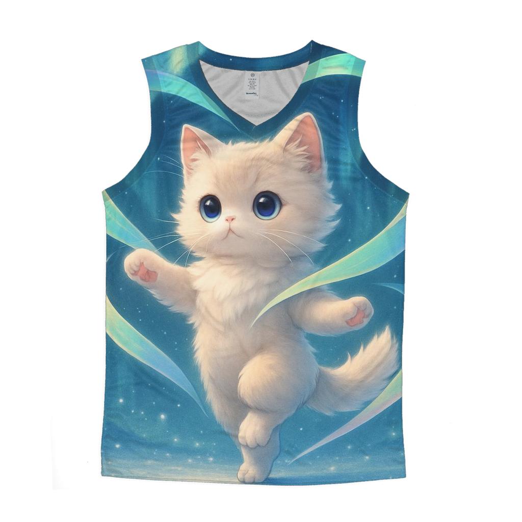 Aurora Ribbon Ballet Kitten graphic print tank tops