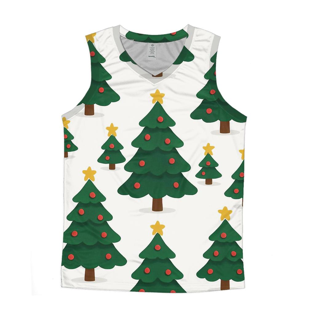 Christmas Tree Icon Grid On White Background designer workout tanks
