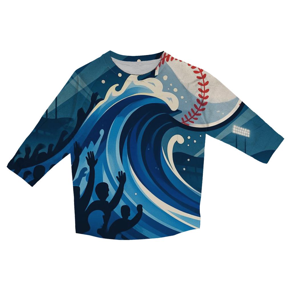 Midnight Rally Wave fashion 3/4 sleeve shirts