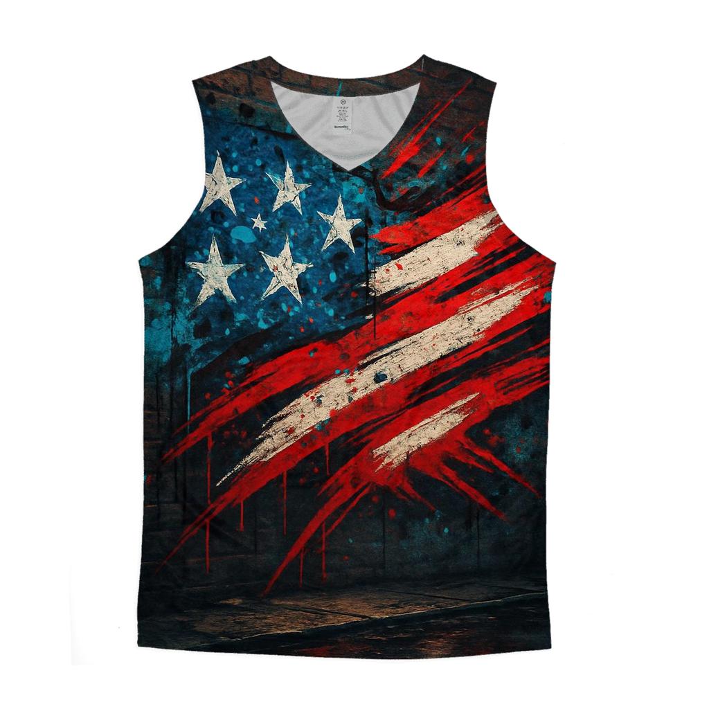 Graffiti Alley Starburst Banner casual summer tank tops