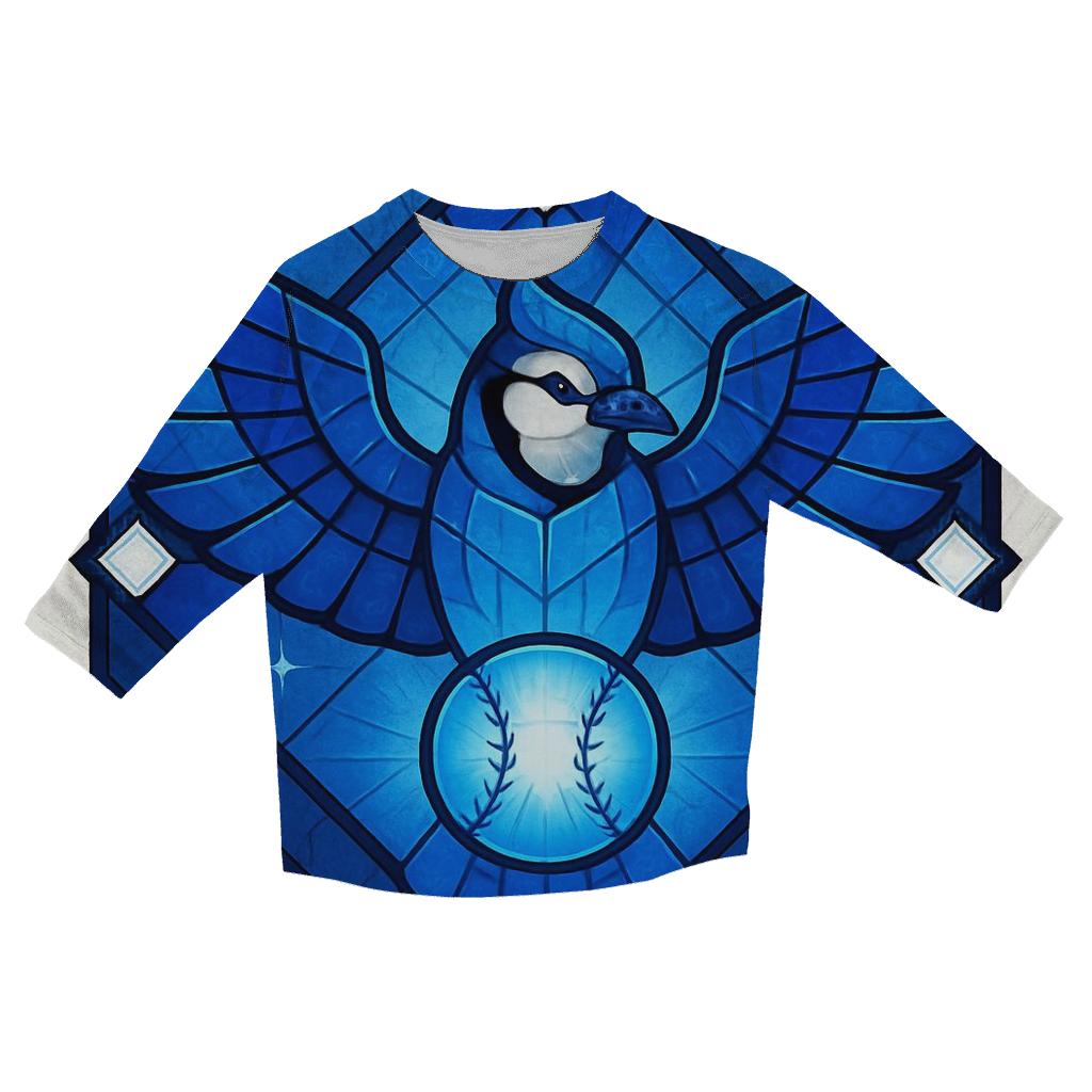 Blue Jays Radiant Wing Diamond casual three quarter sleeve shirts