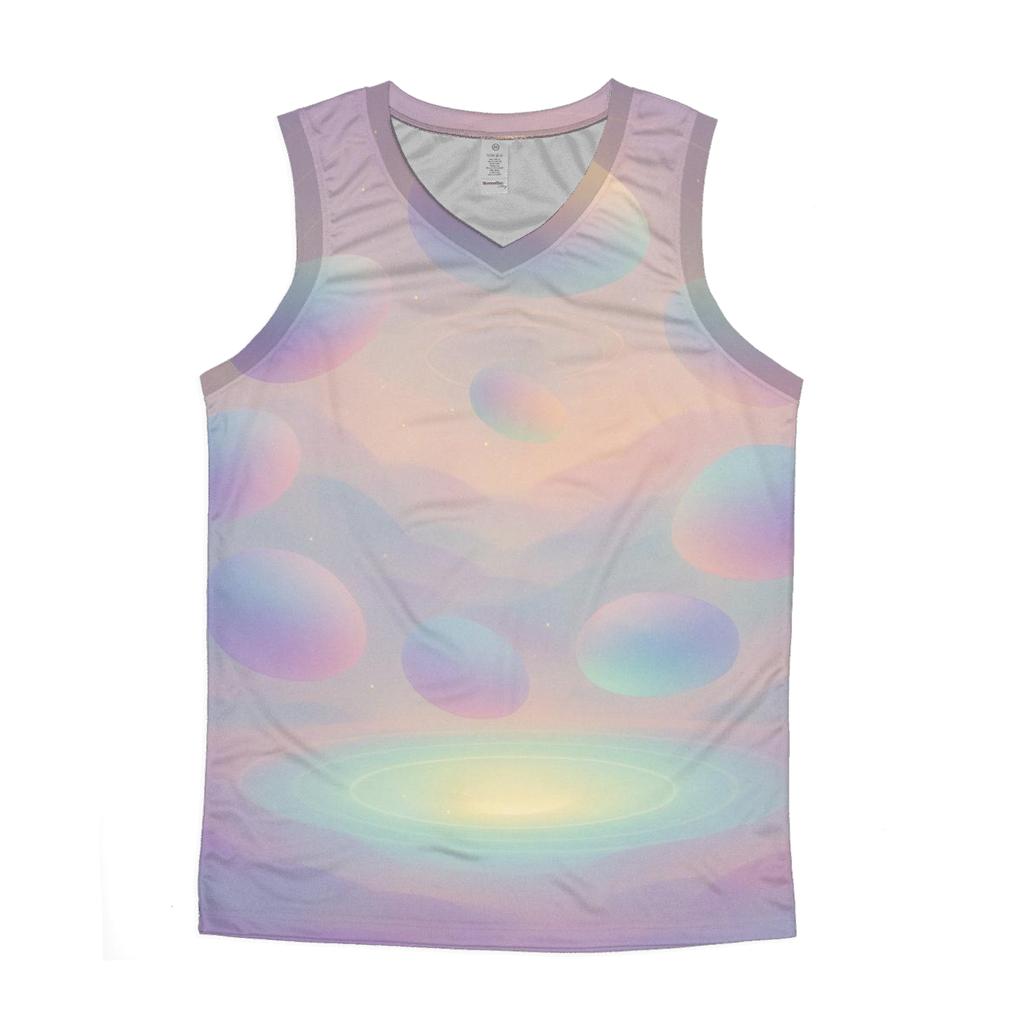 Pastel Gravity Garden graphic print tank tops