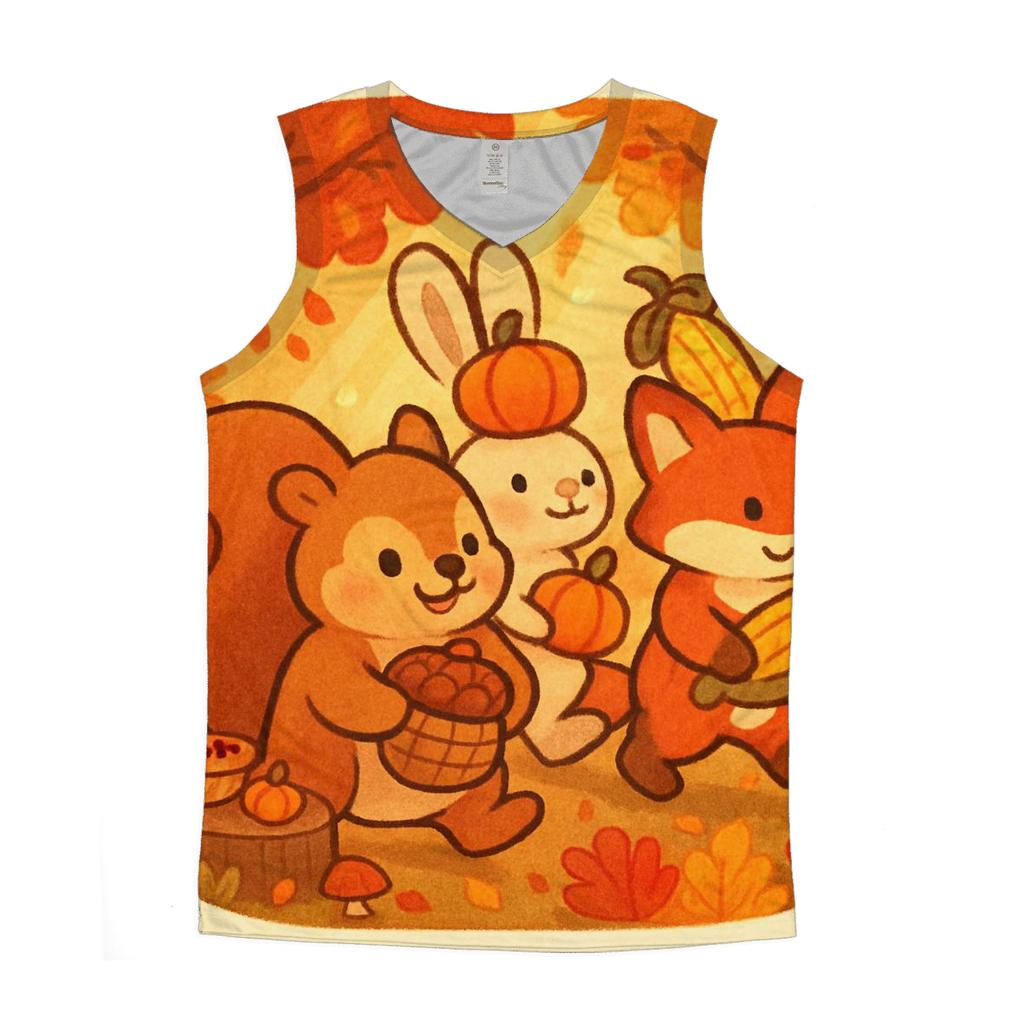 Woodland Friends Harvest Parade trendy fitted tank tops