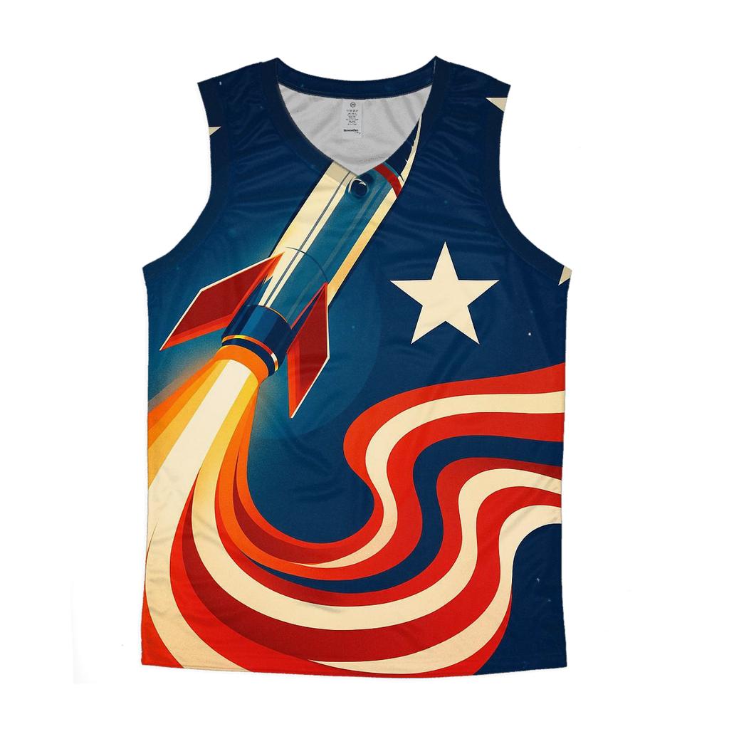 Rocket Trail Stripes stylish racerback tanks