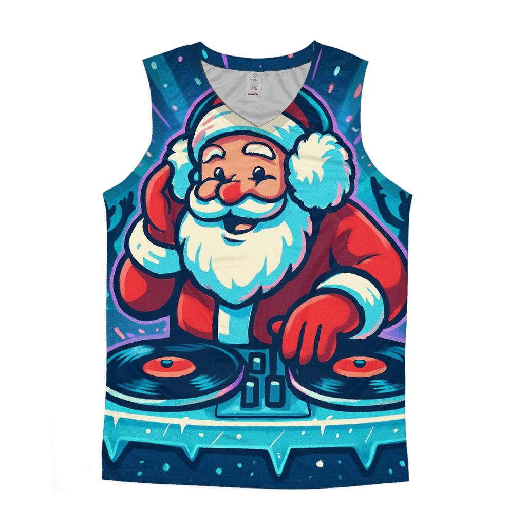 Santa DJ At The Arctic Vinyl Party custom tank tops