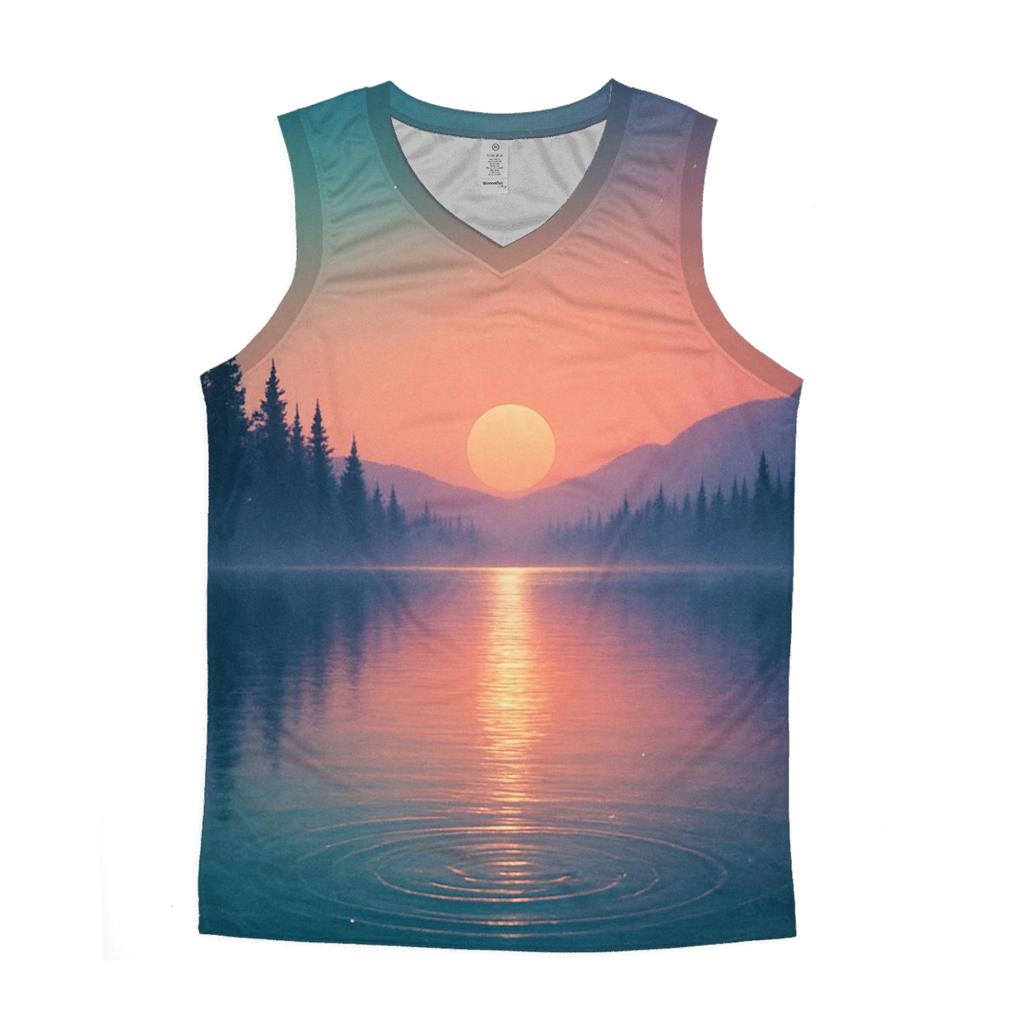 Aurora Of The Quiet Lake graphic print tank tops