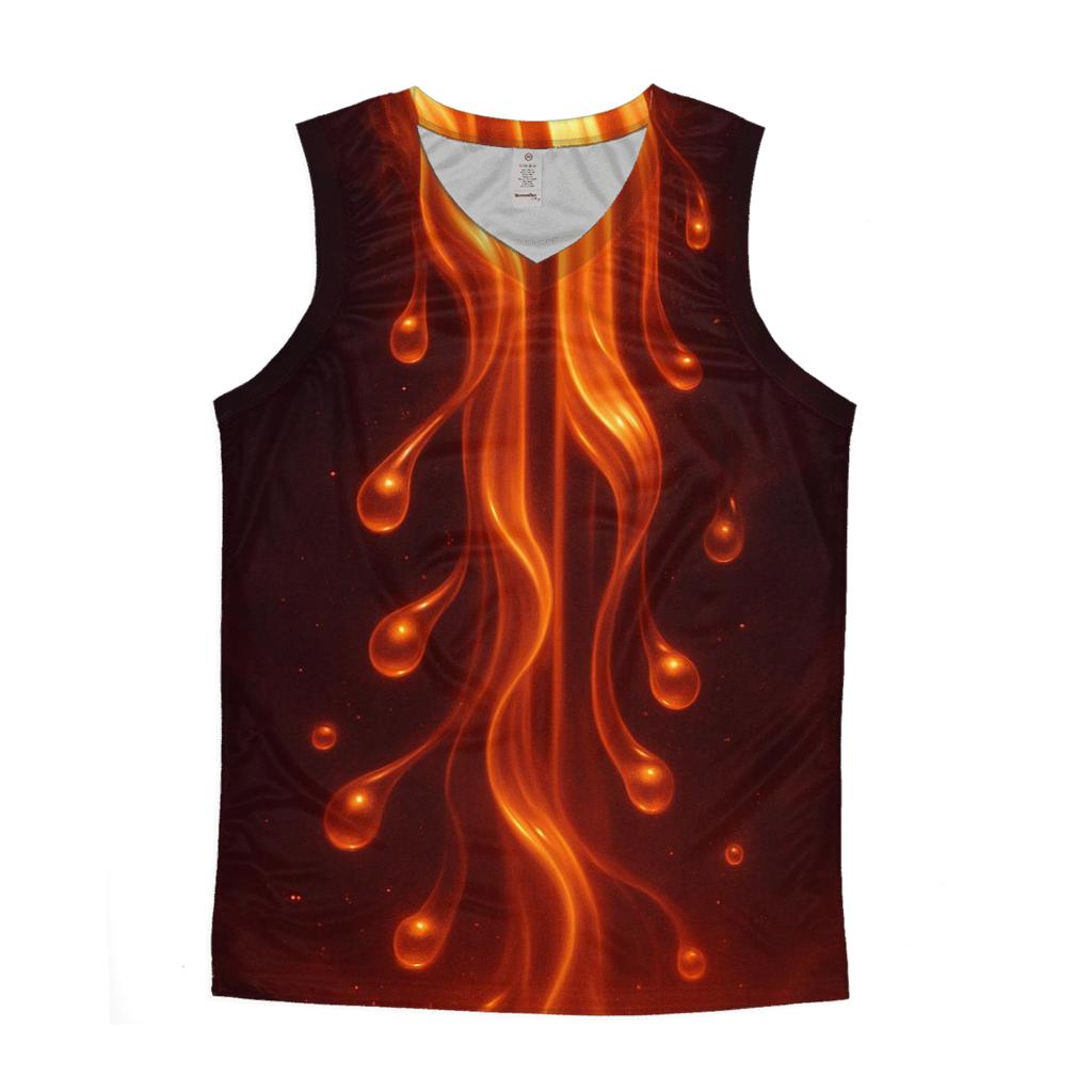 Golden Ember Cascade cotton sleeveless tops