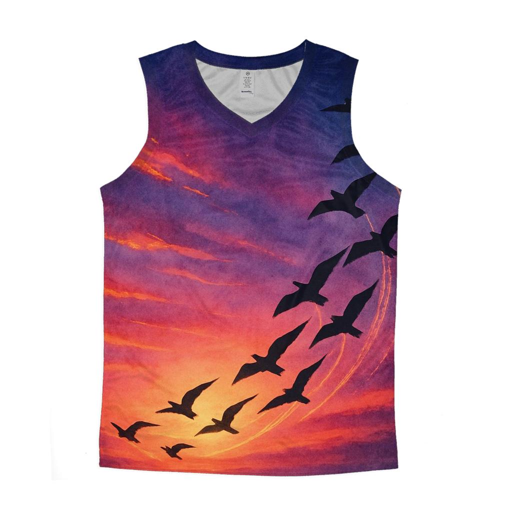 Comet Birds At Sundown sports performance tank tops