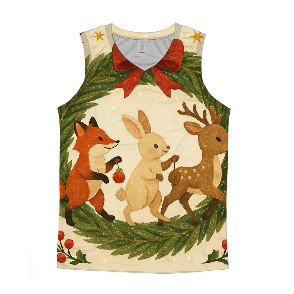 Winter Wildlife Wreath Parade custom tank tops