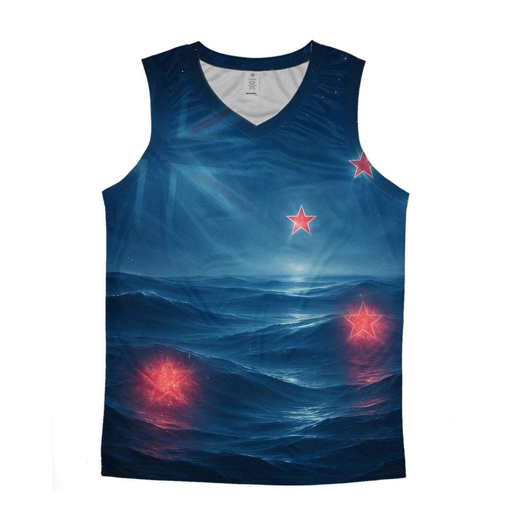 New Zealand Night Ocean Constellation Flag trendy fitted tank tops