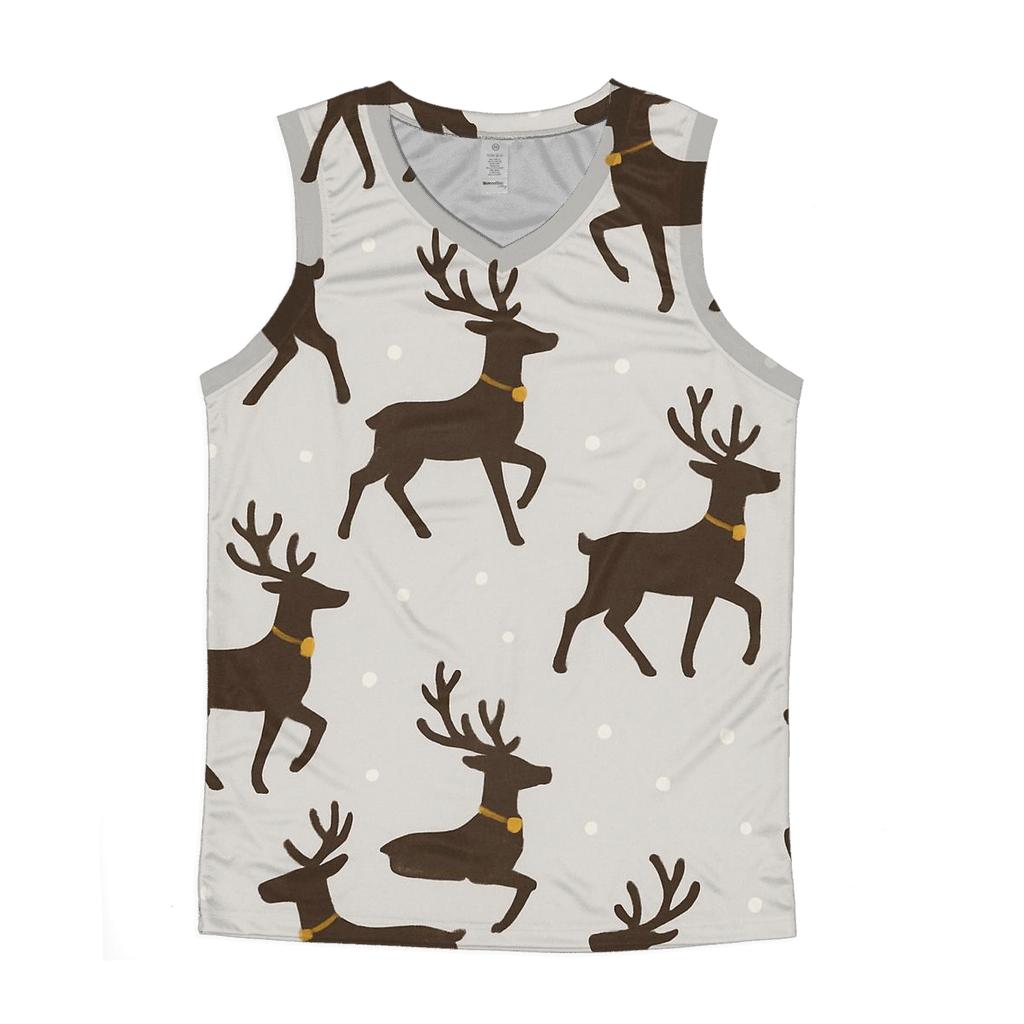 Reindeer Silhouette Diagonal March On Light Gray Background casual summer tank tops