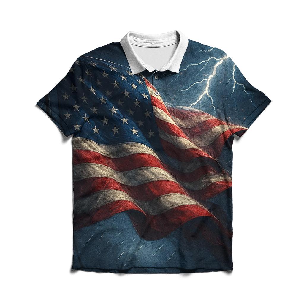 Thunder Fold Standard embroidered polo tops