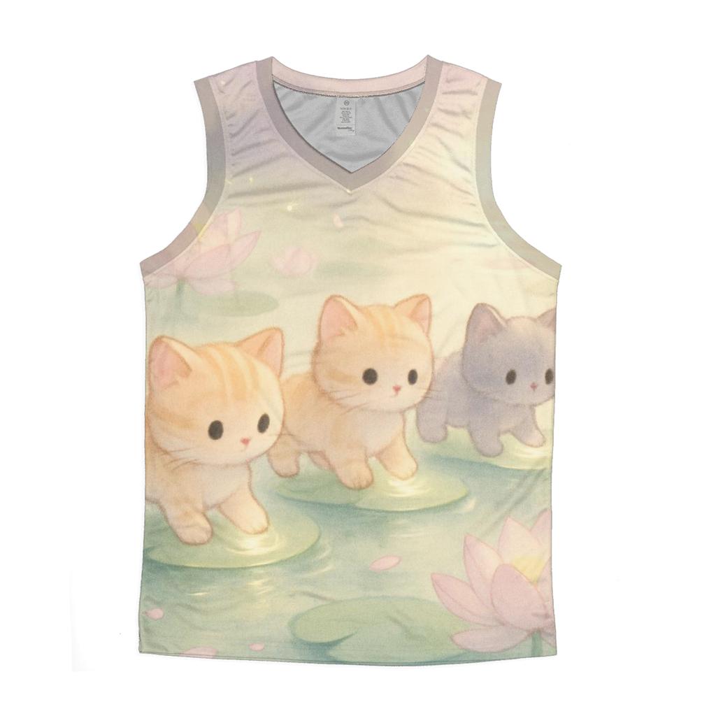 Floating Lotus Pond Kittens stylish racerback tanks