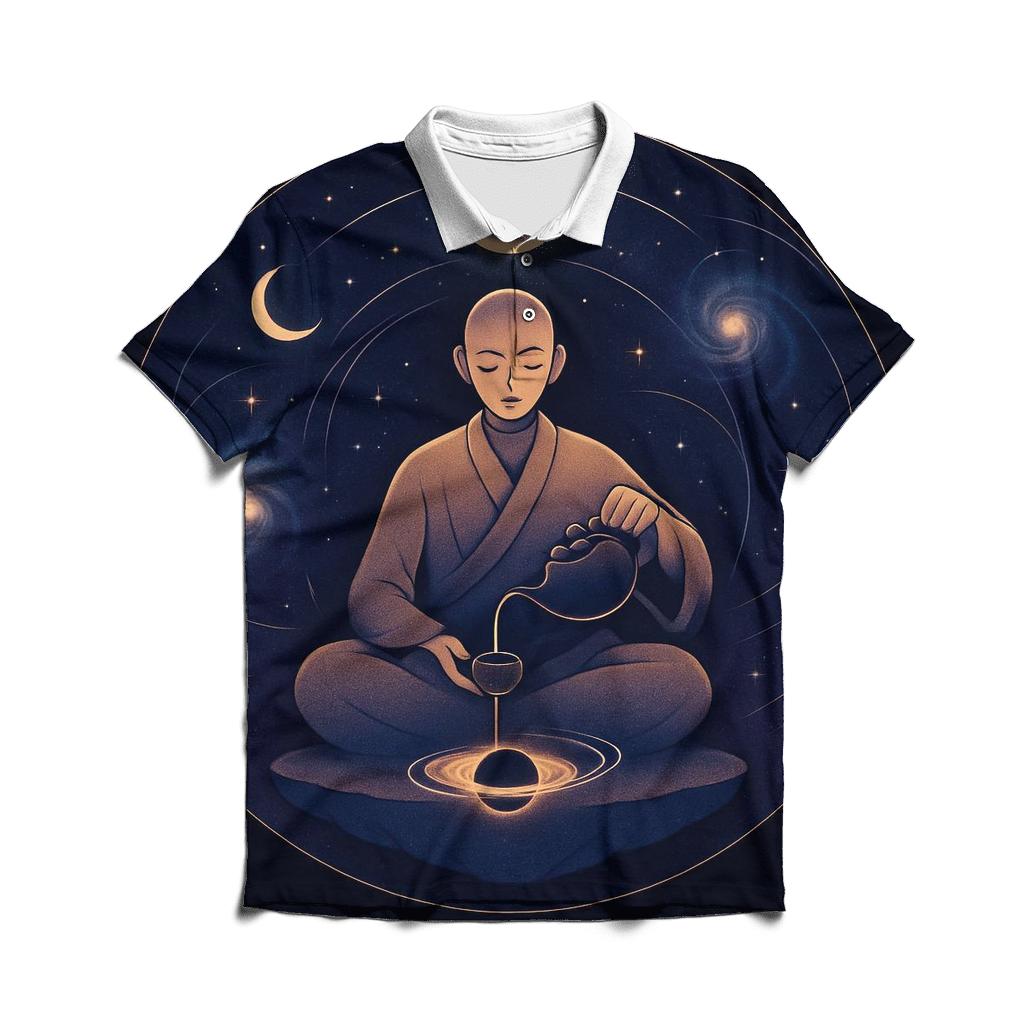 Black Hole Tea Ceremony stylish collar polo tees