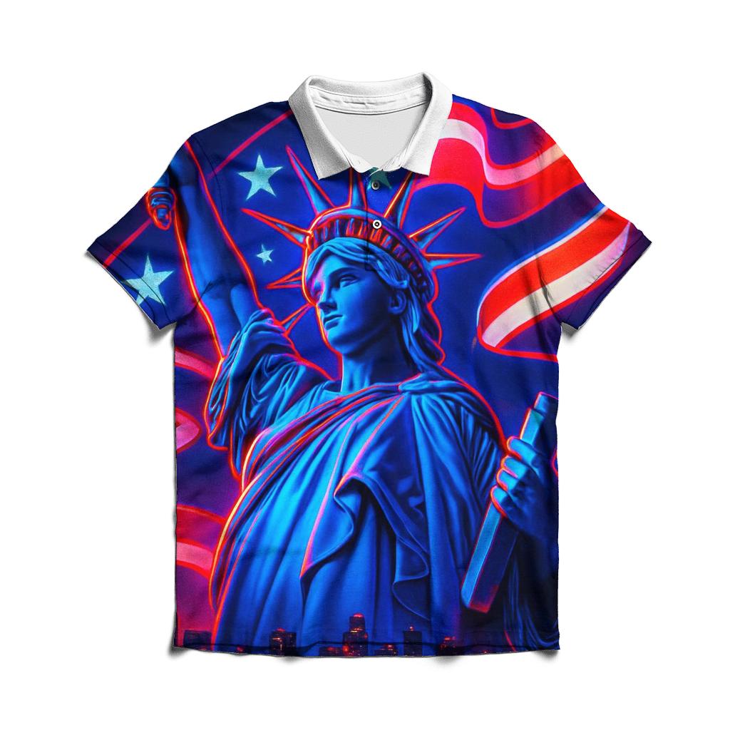 Liberty Neon Mirage branded logo polo shirts