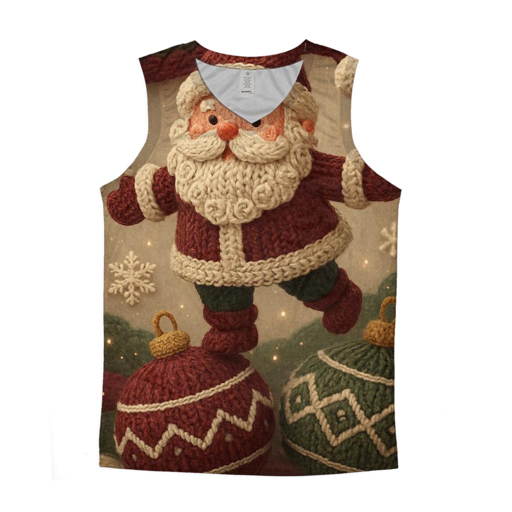 Knitted Pattern Santa In Ornament Wonderland trendy fitted tank tops