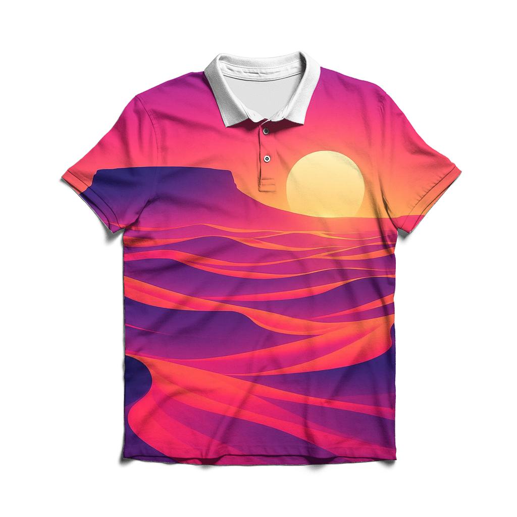 Neon Dune Sundown personalized polo shirts