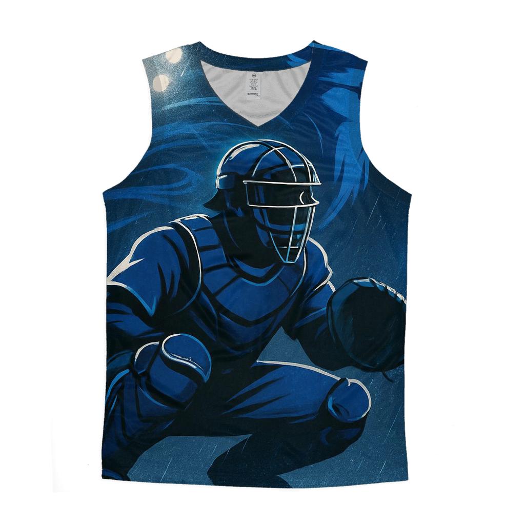 Catcher Focus In Blue Jays Stormlight casual summer tank tops