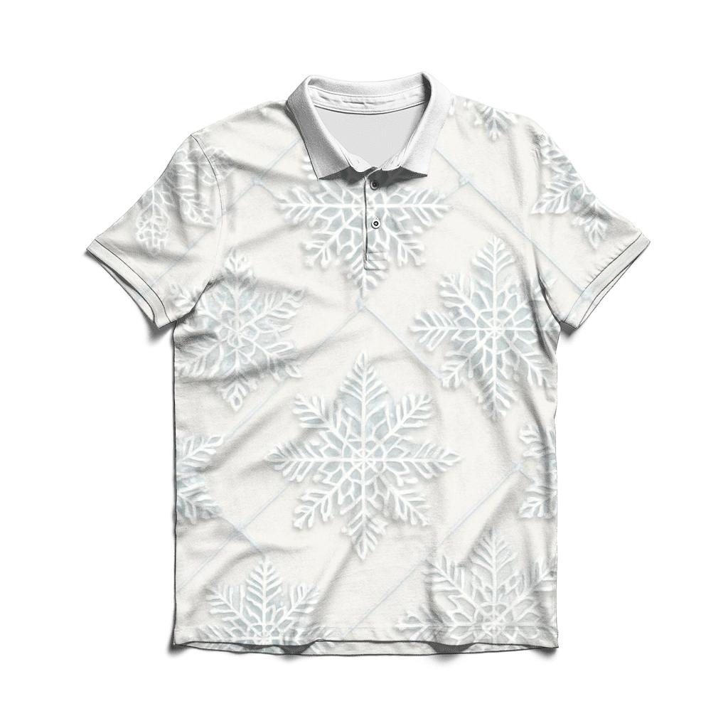 Snowflake Lace Lattice On Ivory Background casual sports polo shirts