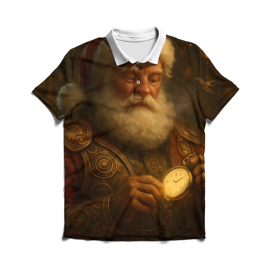 North Pole Workshop Clockwork Santa personalized polo shirts