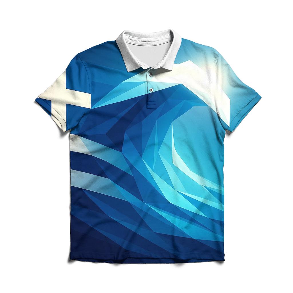 Greece Marble Wave Geometry classic pique polos