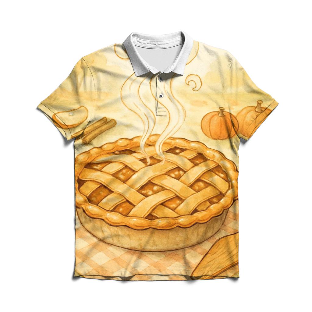 Autumn Orchard Pie Steam Spiral stylish collar polo tees