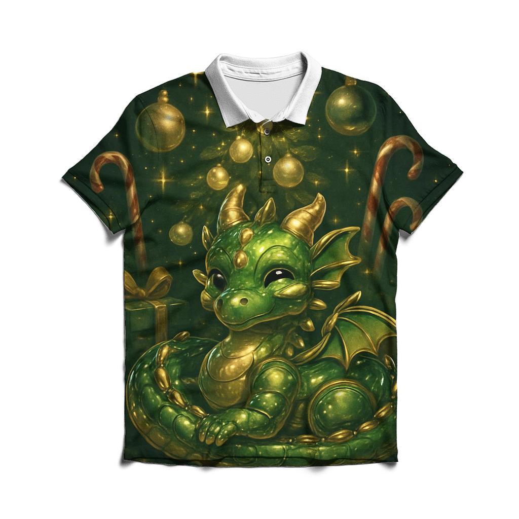 Ornament Dragon Guarding The Tree stylish collar polo tees