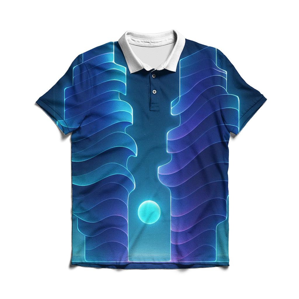 Indigo Soundwave Monoliths stylish collar polo tees