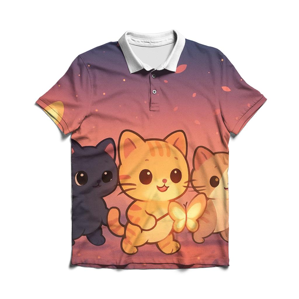 Butterfly Lantern Kitten Parade personalized polo shirts