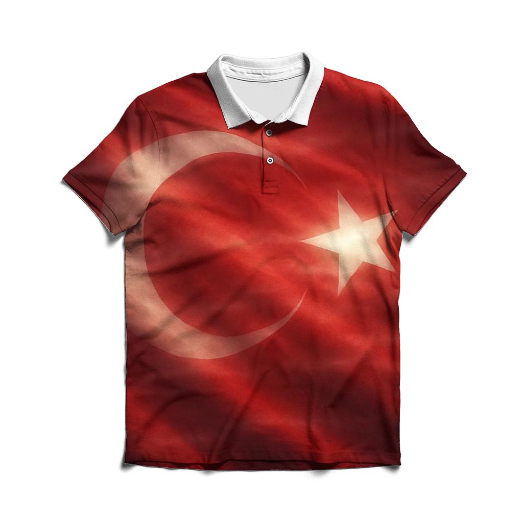 Turkey Sky Mirror Crescent Drift custom polo shirts