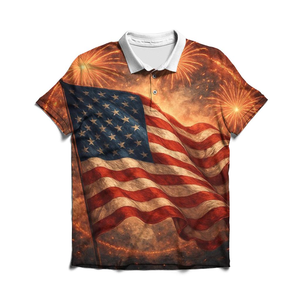 Firework Halo Standard premium cotton polo shirts