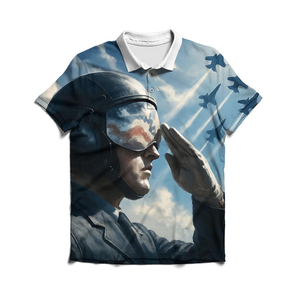 Skyborne Salute Above The Clouds embroidered polo tops