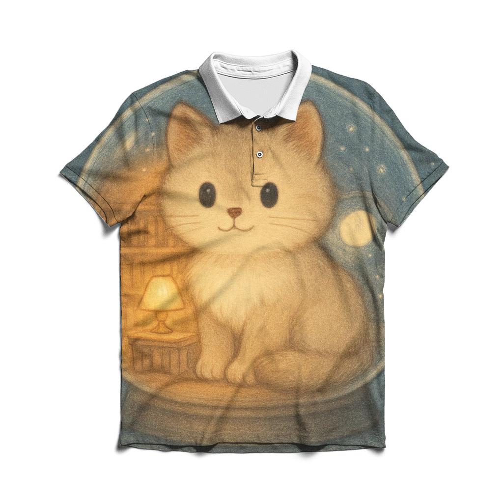 Snowglobe Library Kitten Dream custom polo shirts