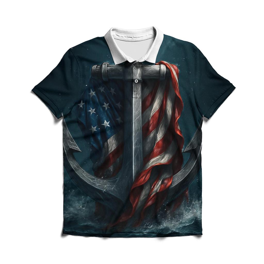 Ocean Steel And Stripes custom polo shirts