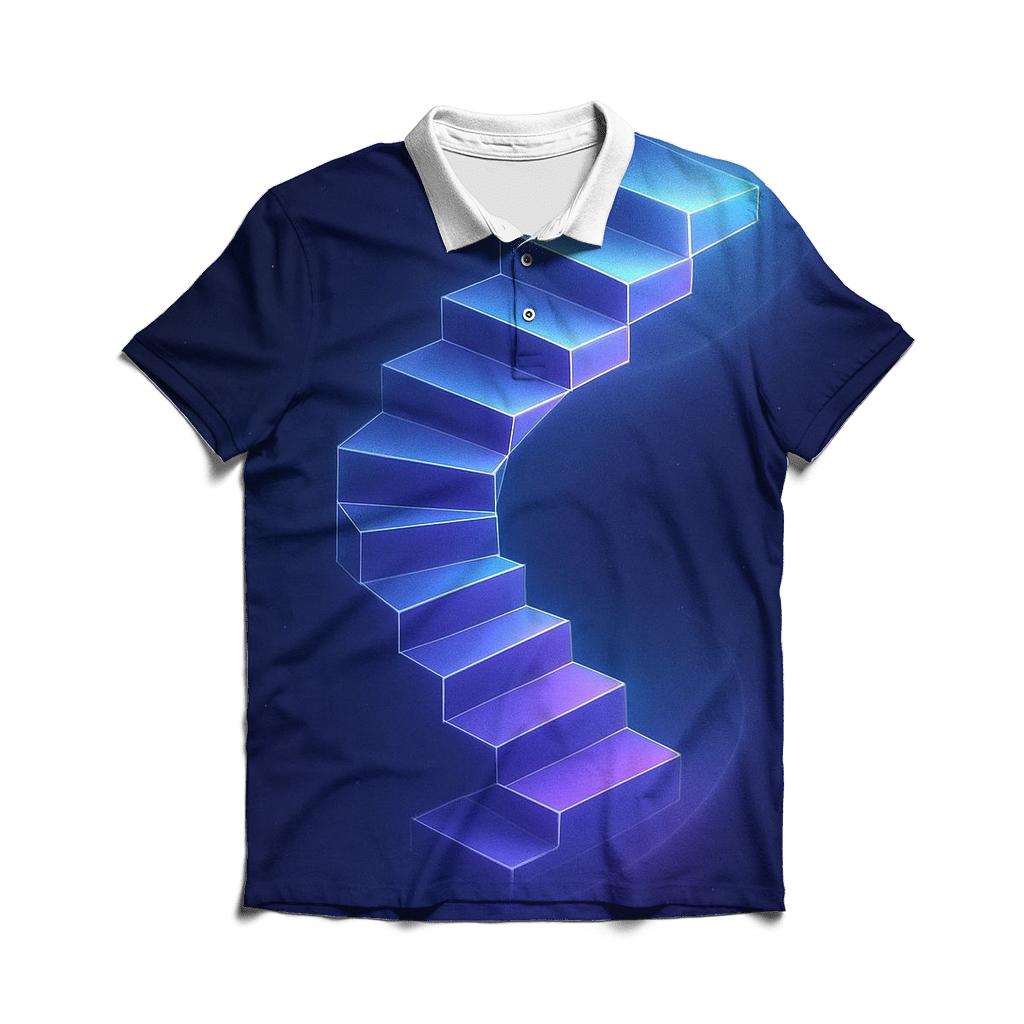 Midnight Prism Stairwell branded logo polo shirts