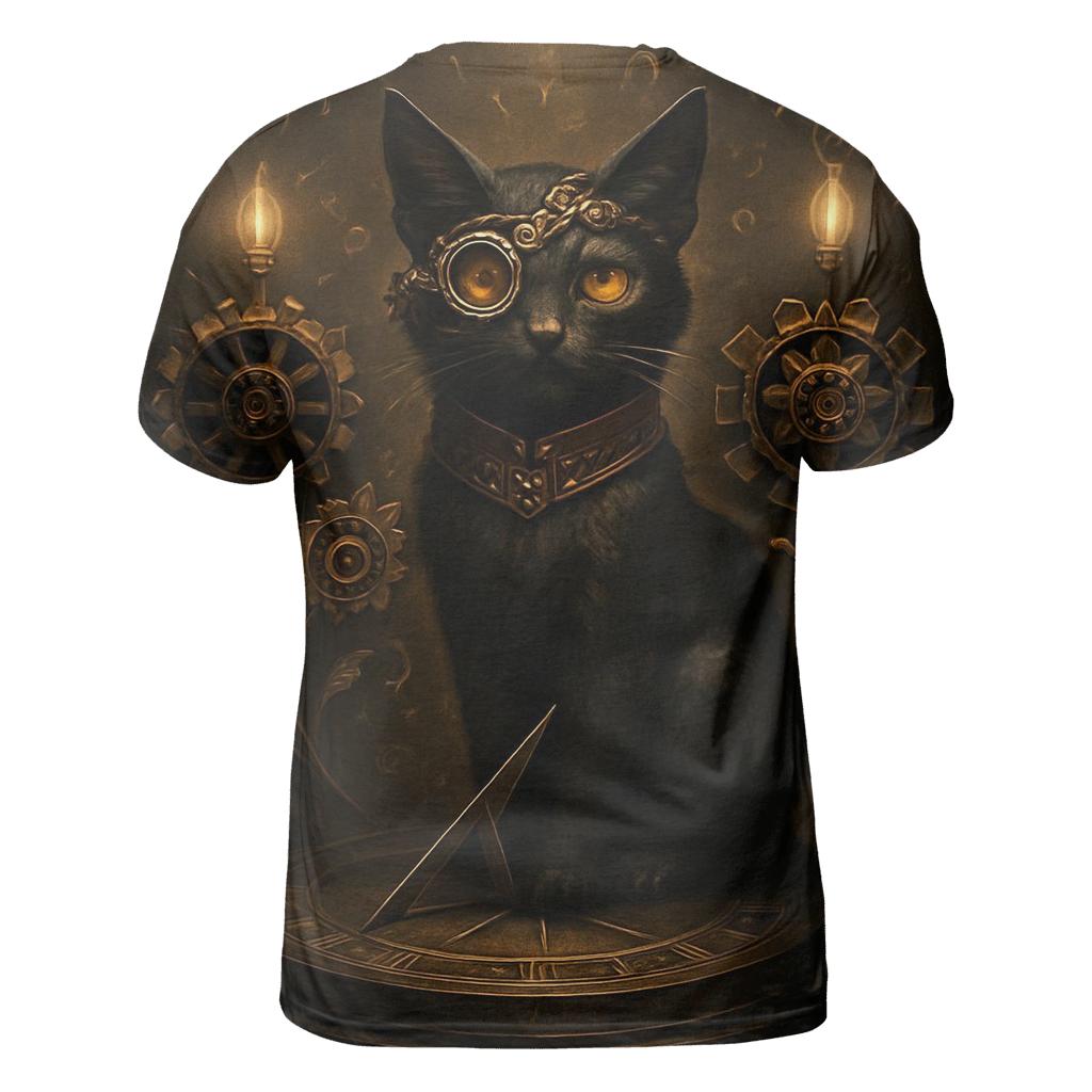 Clockwork Garden Guardian Cat statement graphic shirts