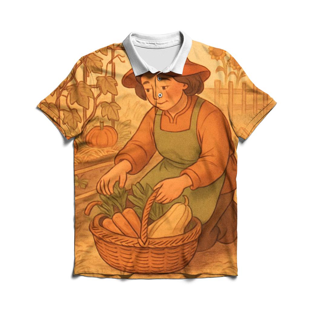 Thankful Garden Harvest Basket branded logo polo shirts