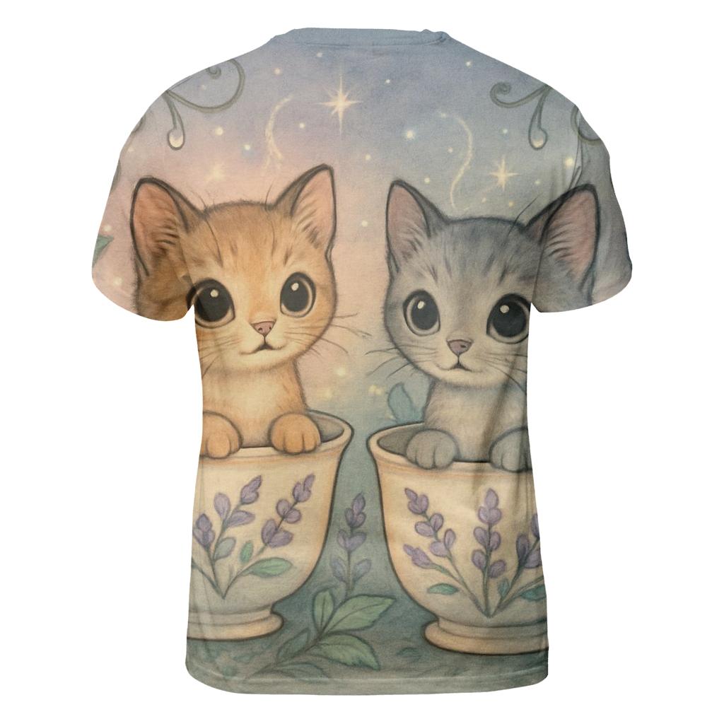 Teacup Garden Stargazer Cats trendy printed shirt styles