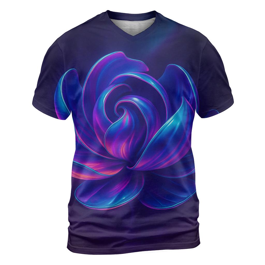 Neon Aurora Marble Bloom vibrant all-over design tees