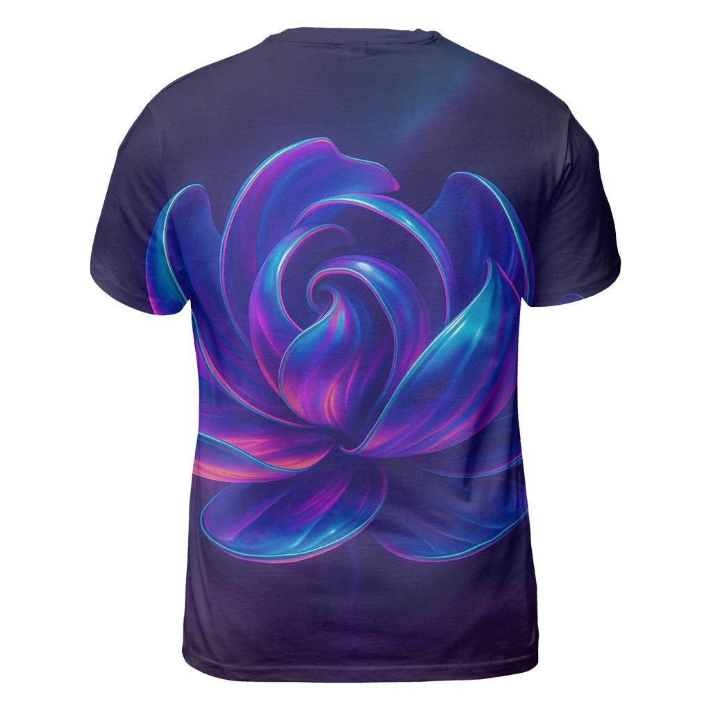 Neon Aurora Marble Bloom vibrant all-over design tees