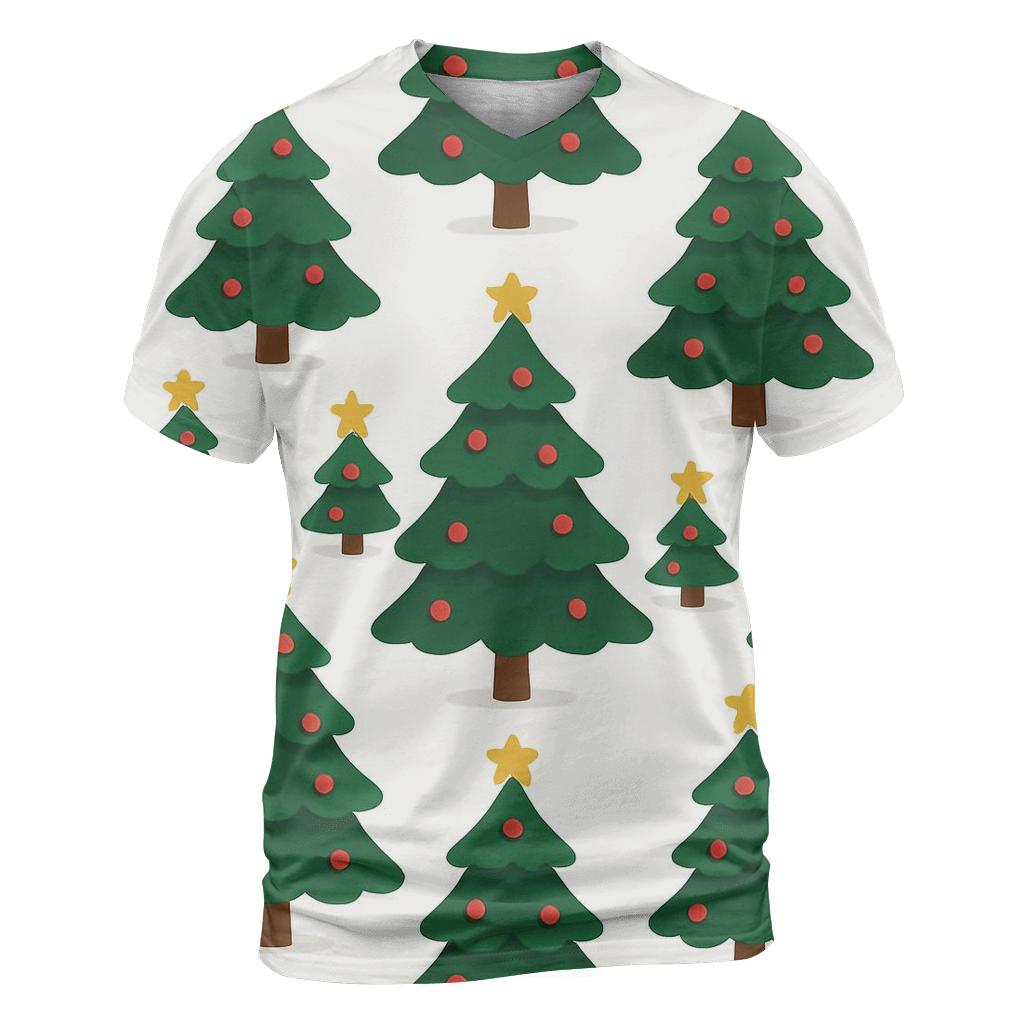 Christmas Tree Icon Grid On White Background designer pattern shirts