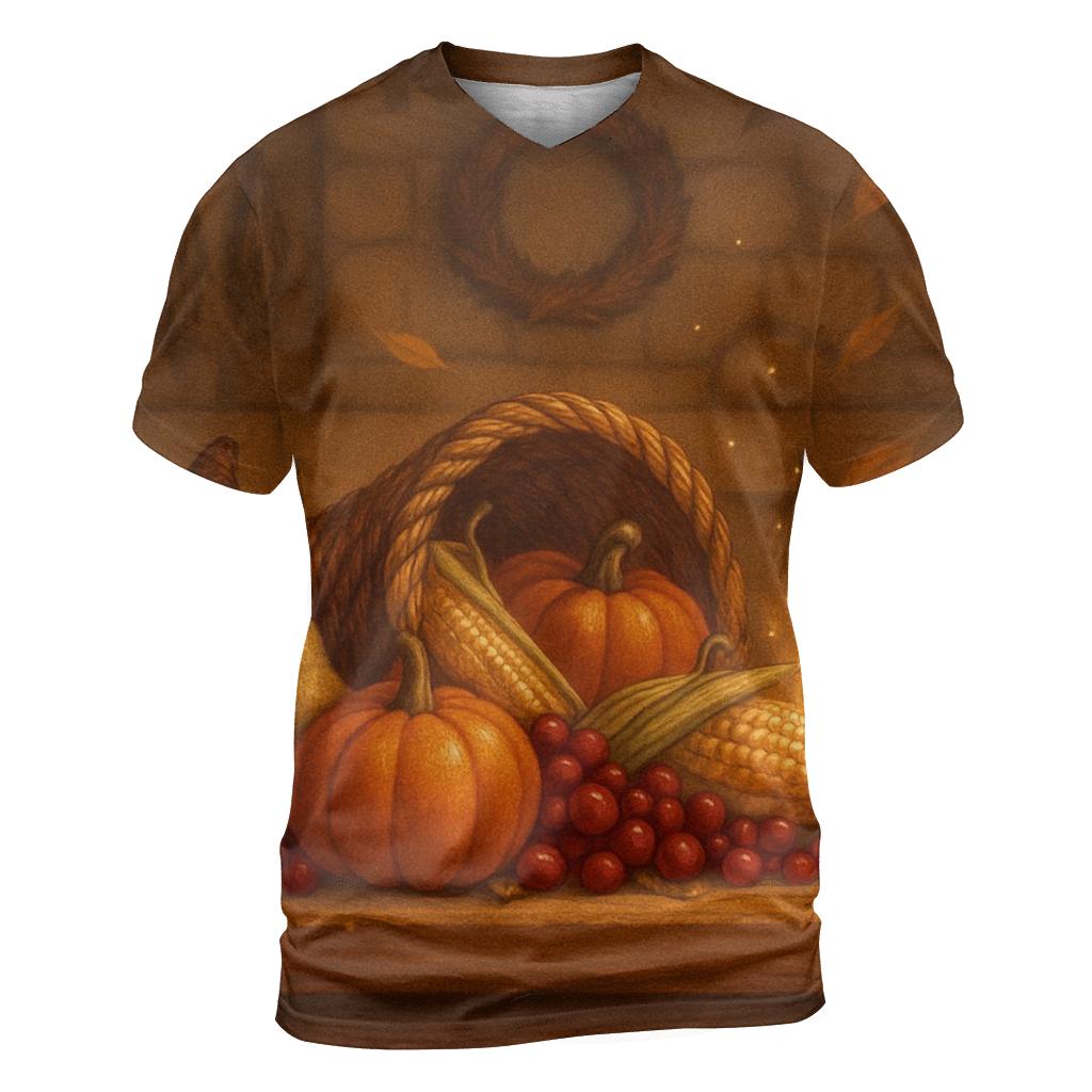 Candlelit Cornucopia Hearth trendy printed shirt styles