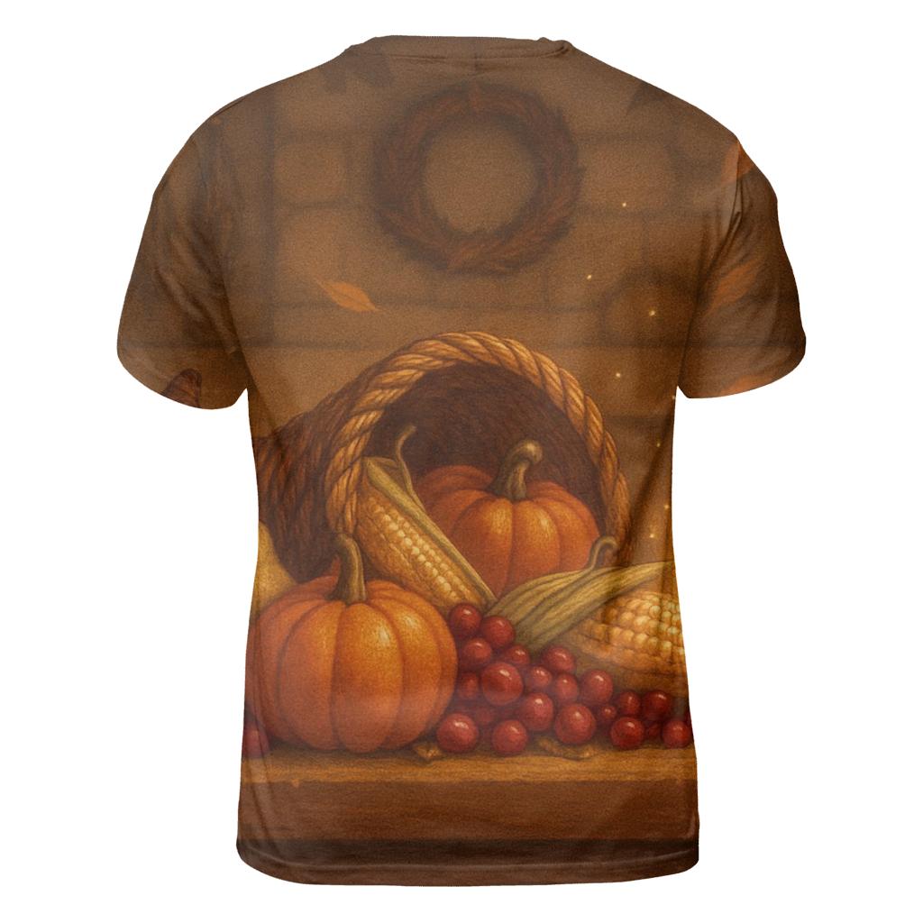 Candlelit Cornucopia Hearth trendy printed shirt styles